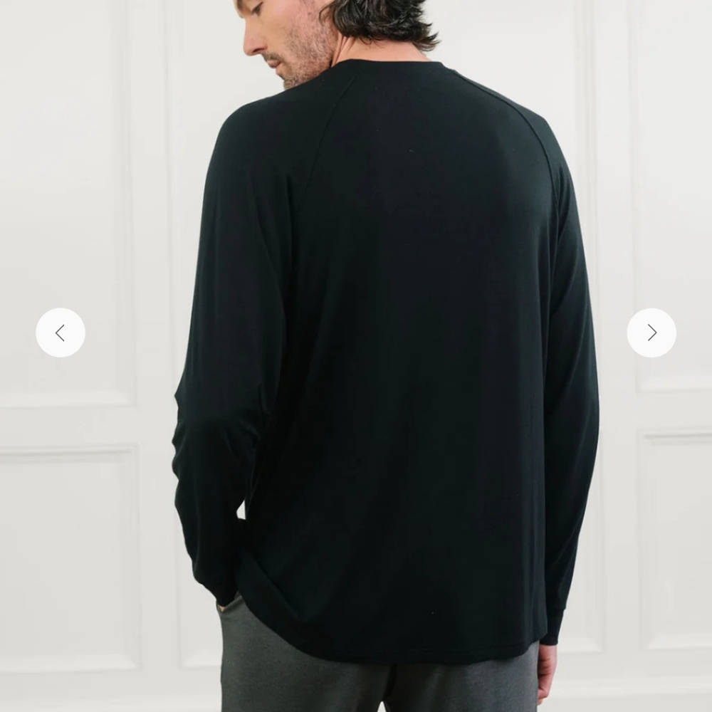 Cozy Earth Bamboo Mens Sweatshirt/Long sleeve T-Shirt Black 2X. NEW without Tags